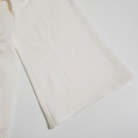 RIXO Womens Bridal Toni Feathered Mini Dress 14 White V-Neck Wedding Par… - Picture 10 of 16